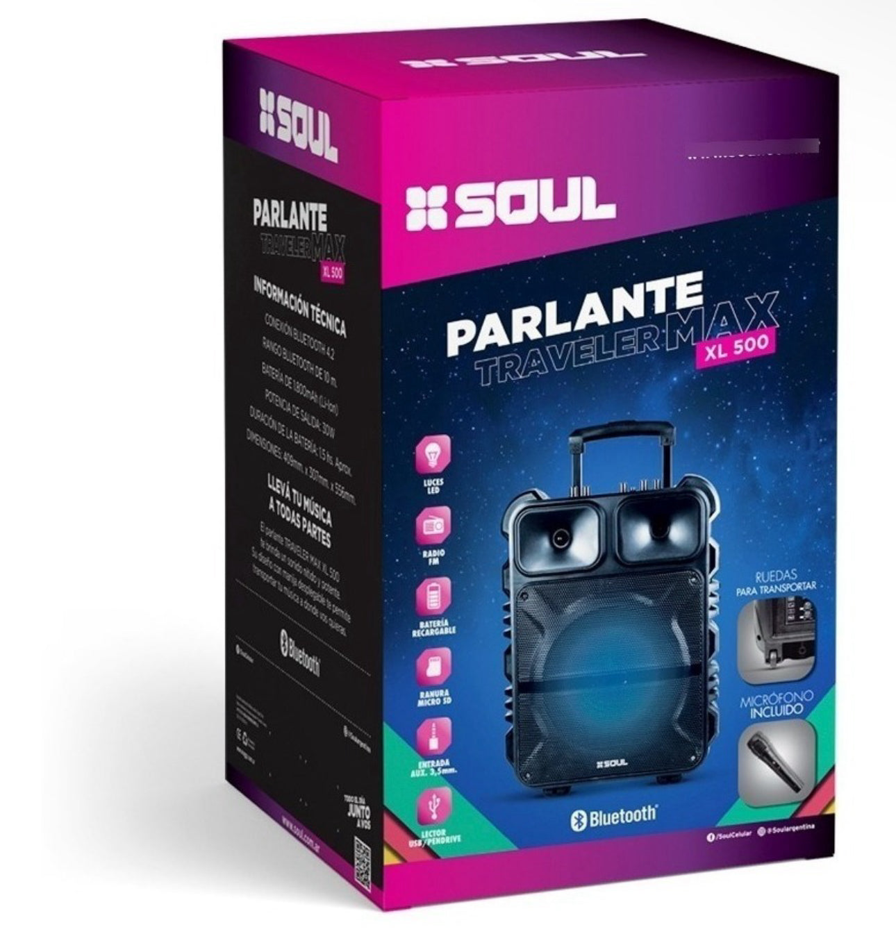 Parlante Bluetooth Karaoke LED 30W