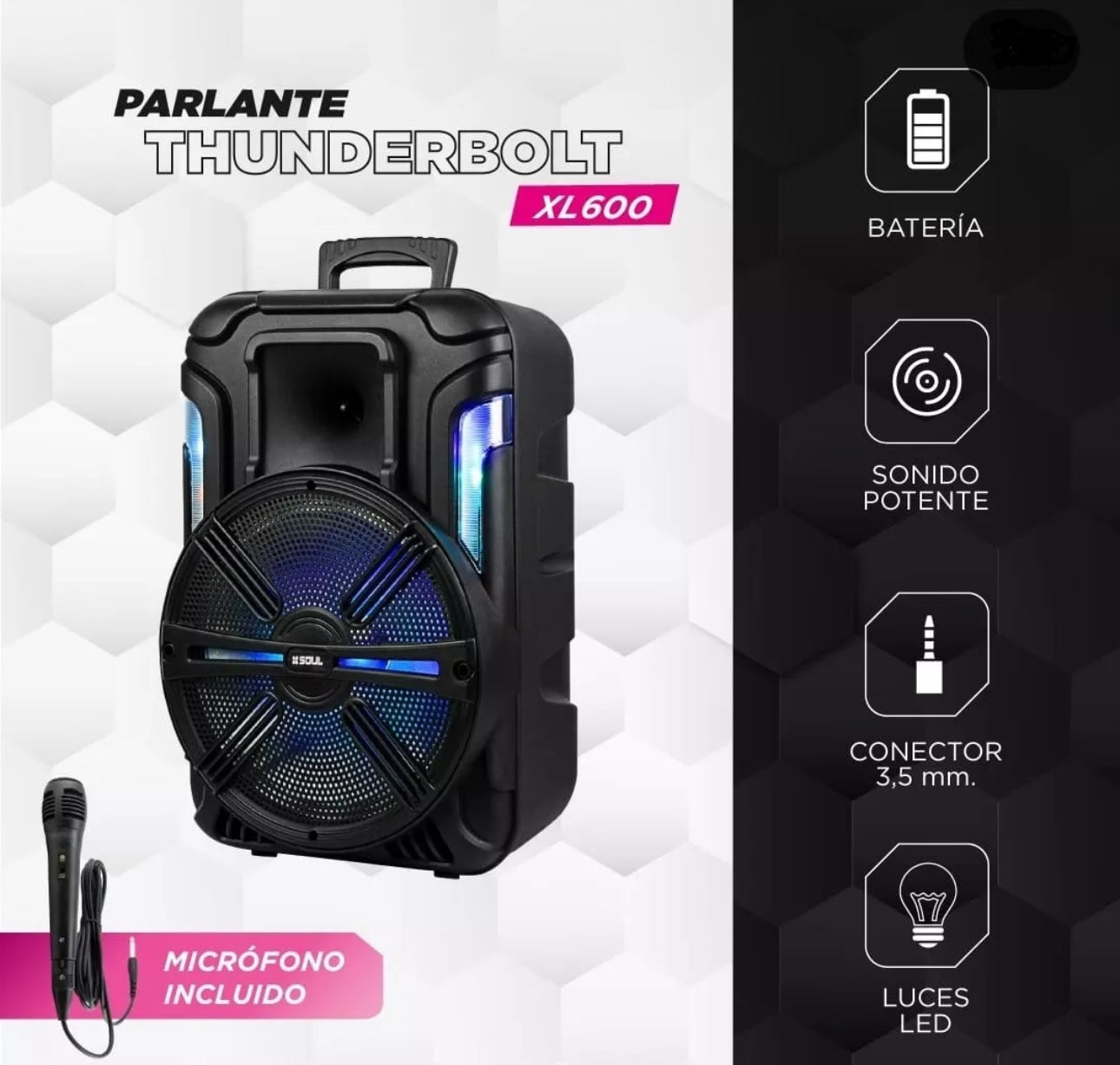 Parlante Bluetooth Karaoke LED 30W